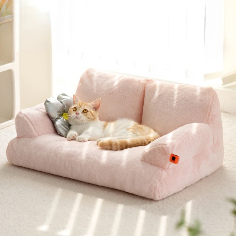 Luxury Fluffy Super Soft Kitten House Cat Nest Pet Items Articles Bed Sofa Furniture Lounger Dogs Cats Basket Kennel House