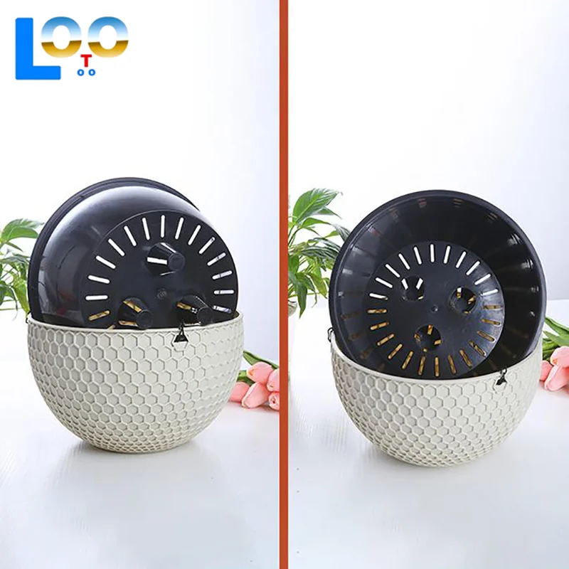 1pcs Hanging Basket Flowerpot Garden Plastic Flowerpot Outdoor Flowerpot Chain Type Plant Hanging Basket Flowerpot