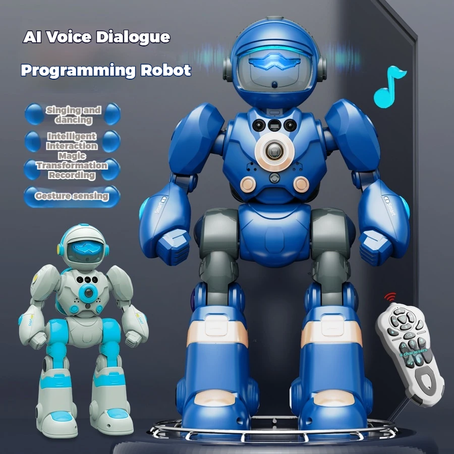

Intelligent remote-controlled robot, featuring gesture sensing, voice control, early education, singing and dancing capabilities