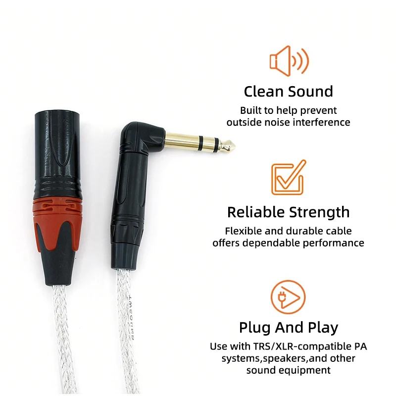 90 degree 6.35mm to XLR TRS Balanced Audio Cable XLR Cannon Stereo Karon Microphone Mixing Console Sound Card Extension Line