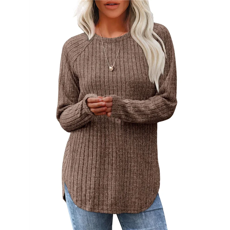 

【SEE】Long Sleeve Shirts For Women Tunic Tops For Women Loose Fit Dressy Crew Neck Pullover Basic Sweaters For Women