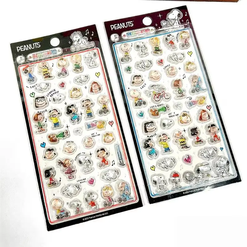 1/4개 일본 스누피 3D 입체 크리스탈 스티커 귀여운 DIY 휴대폰 장식 스티커 학생 핸드 어카운트 문구 선물