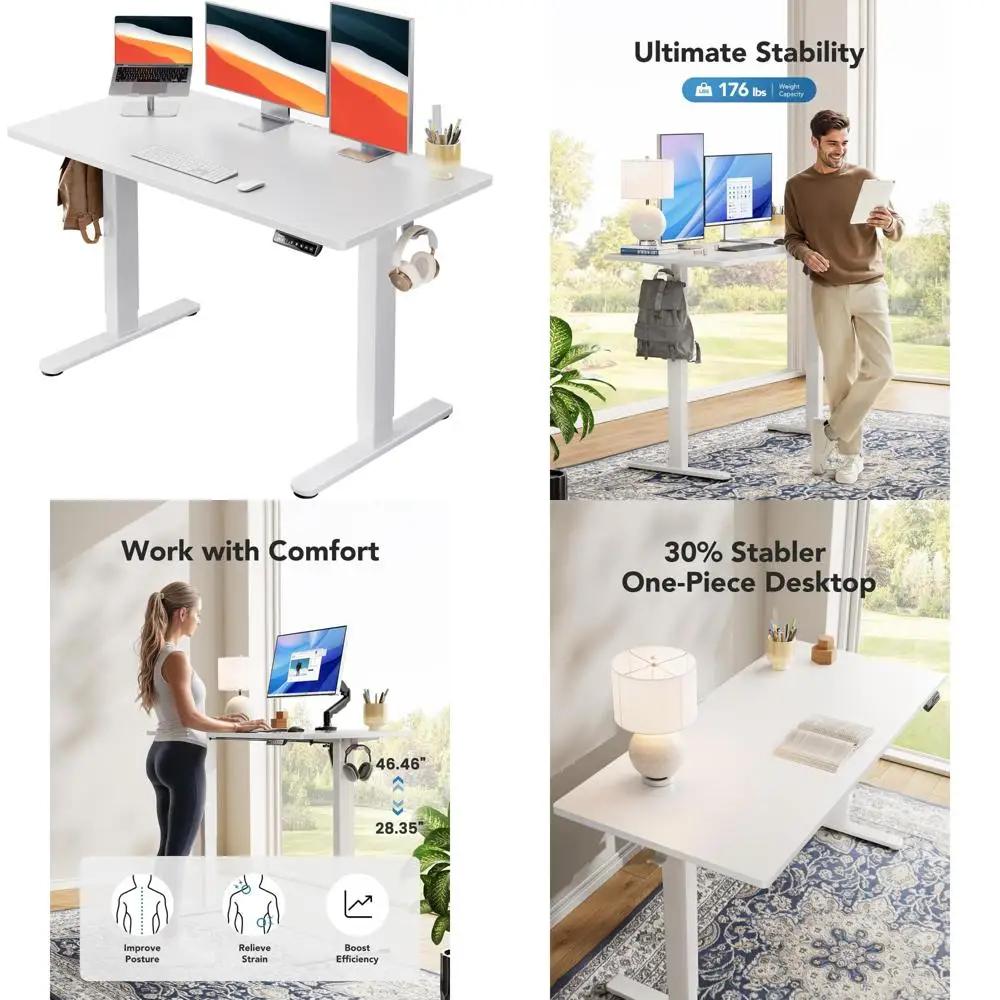 

Adjustable Height Electric Standing Desk, 48 x 24 Full Surface, with 4 Memory Settings for Sit-Stand Use