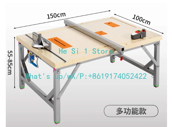 Woodworking workbench Multifunctional sliding table flip saw Portable table saw Small lifting table Folding saw frame
