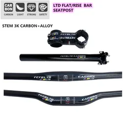 carbon handlebar set mtb Bike Rise/Flat Handlebar stem &carbon Seatpost Cycling Mountain road bike mtb carbon accessories   XXX