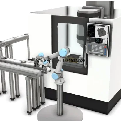 Torno CNC horizontal de alto desempenho chinês com robôs universais UR5 Cobot Braço para moagem CNC da indústria automotiva