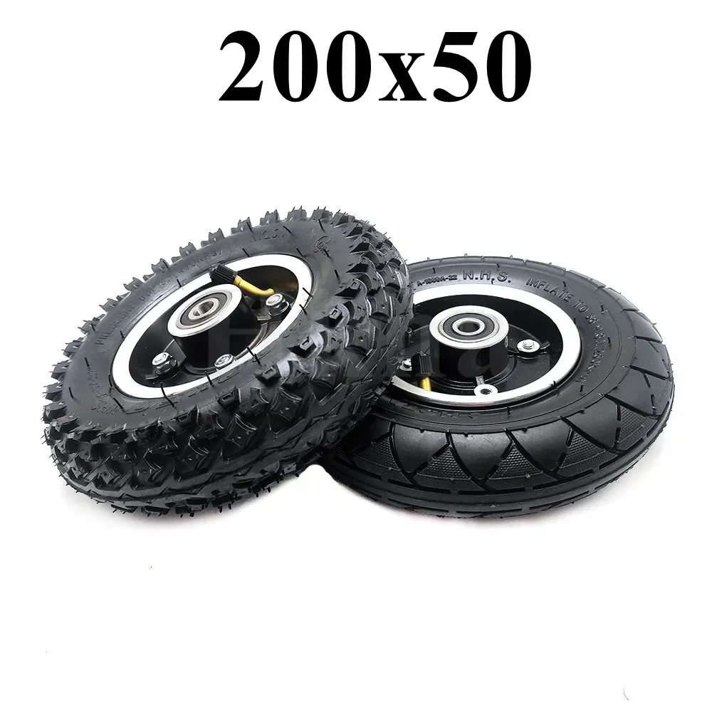 200x50 Front Wheel Tire 200*50 Inflatable 8 Inch Inner and Outer Tyre with Alloy Rim for Electric Scooter Parts