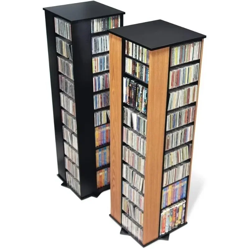 

Hot sale!Revolving Display Cabinet Black Storage Shelves Narrow Dvd Cabinet Ideal Living Room