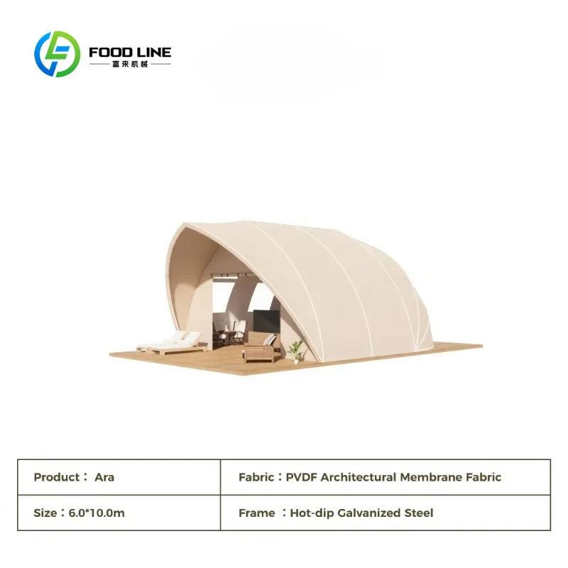 Customized Shell Shape Luxury Glamping Tent with Strong Galvanized Steel Structure for Resort