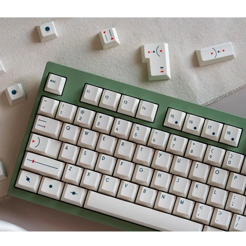 Milky White Minimalist Keycaps Dye-sublimation PBT Customized Mechanical Keyboard Keycaps Original Height 152-key Keycaps Gift