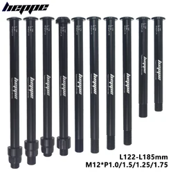 HEPPE Bike Thru Axle Front Fork Shaft Skewers 12x100/110 Rear Hub Thru Axle 12x142/148 M12xP1.0/1.25/1.5/1.75 Bike Quick Release