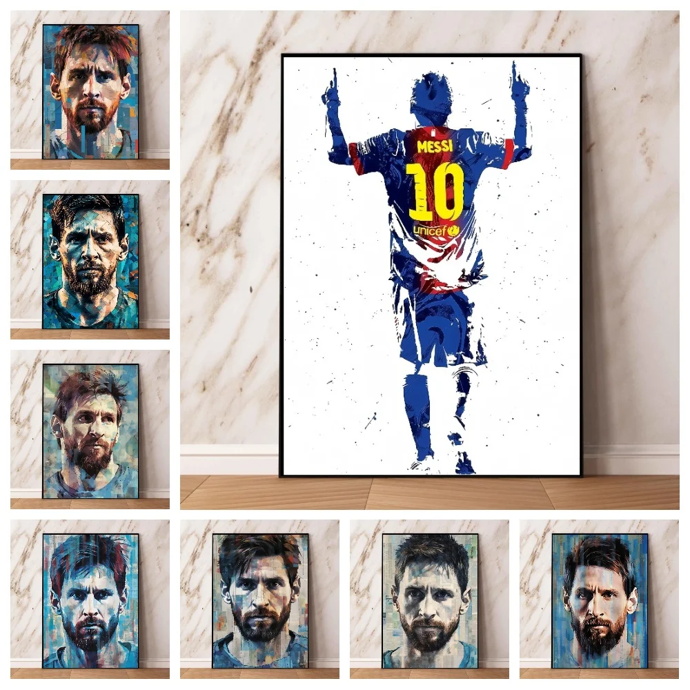 Physical Education Football Star Lionel Messi Canvas Painting Stickers and Posters Bedroom Home Decoration Friendchildren's Gift