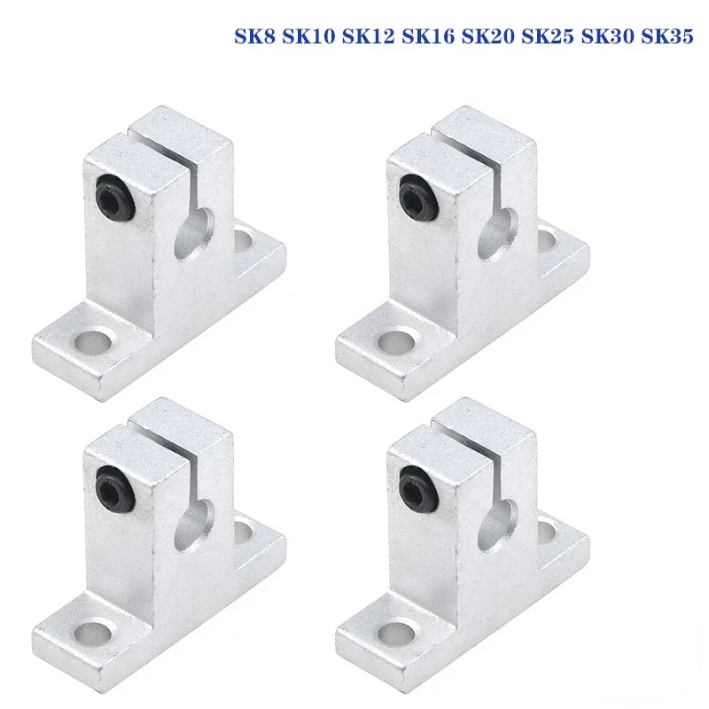 4pcs/lot Sk8 Sk10 Sk12 Sk16 Sk20 Sk25 Sk30 8mm Linear Bearing Rail Shaft Support Xyz Table Cnc Router Sh8a 3d Printer Part 12mm