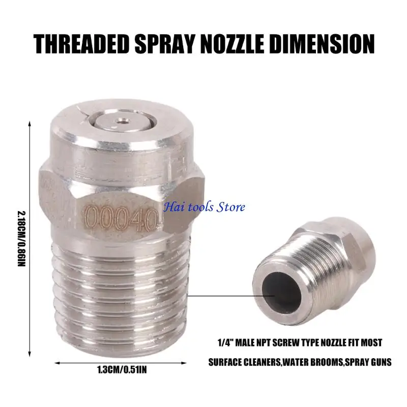 X37E Pack of 4 040 Type Steel Sprayed Nozzles Precise Jet for Cleaning Vehicles and Sweepers