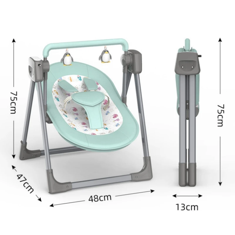 6-12 months infant intelligent remote control electric cradle rocking chair foldable baby sleep device