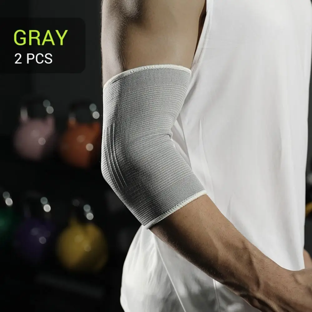 

1 Pair Durable Nylon Elbow Pads Elastic Black Blue Beige Gray Elbow Brace Breathable Arm Sleeve