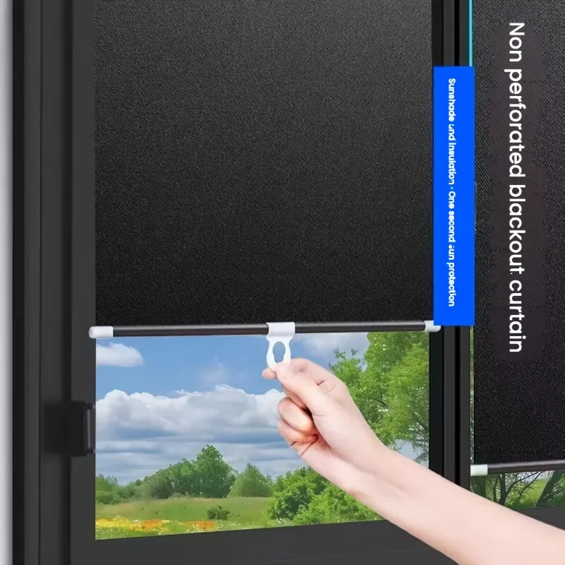 1 Sunshade Roller Blind, Sunshade Curtain, Suction Cup Installation Without Drilling, Freely Extendable Sunshade Screen