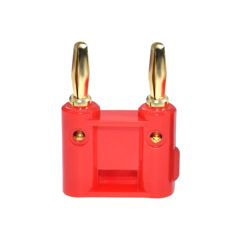 4Pcs Gold-plated Double Row 4mm Banana Plug Jack Speaker Audio Amplifier Adapter Banana Terminal Connector
