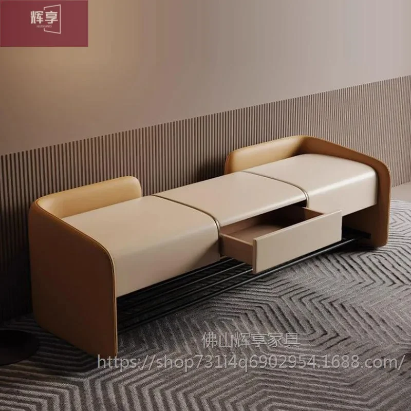 Solid Wood Shoe Stool Double Storage Soft Leather Bench Modern Light Luxury Multi Functional Entryway Chair for Home Decor