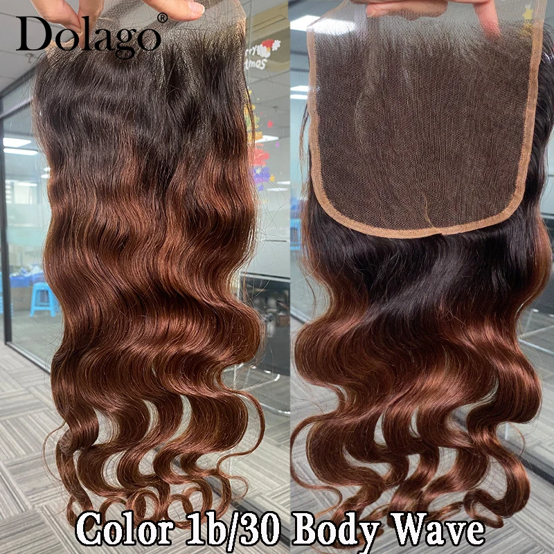 Colored Ombre 1b/30 Body Wave Closure Human Hair Multi Parting Lace Only 2x6 5x5 hd Lace Closure 4x4 6x6 Lace Frontal 13x4 13x6