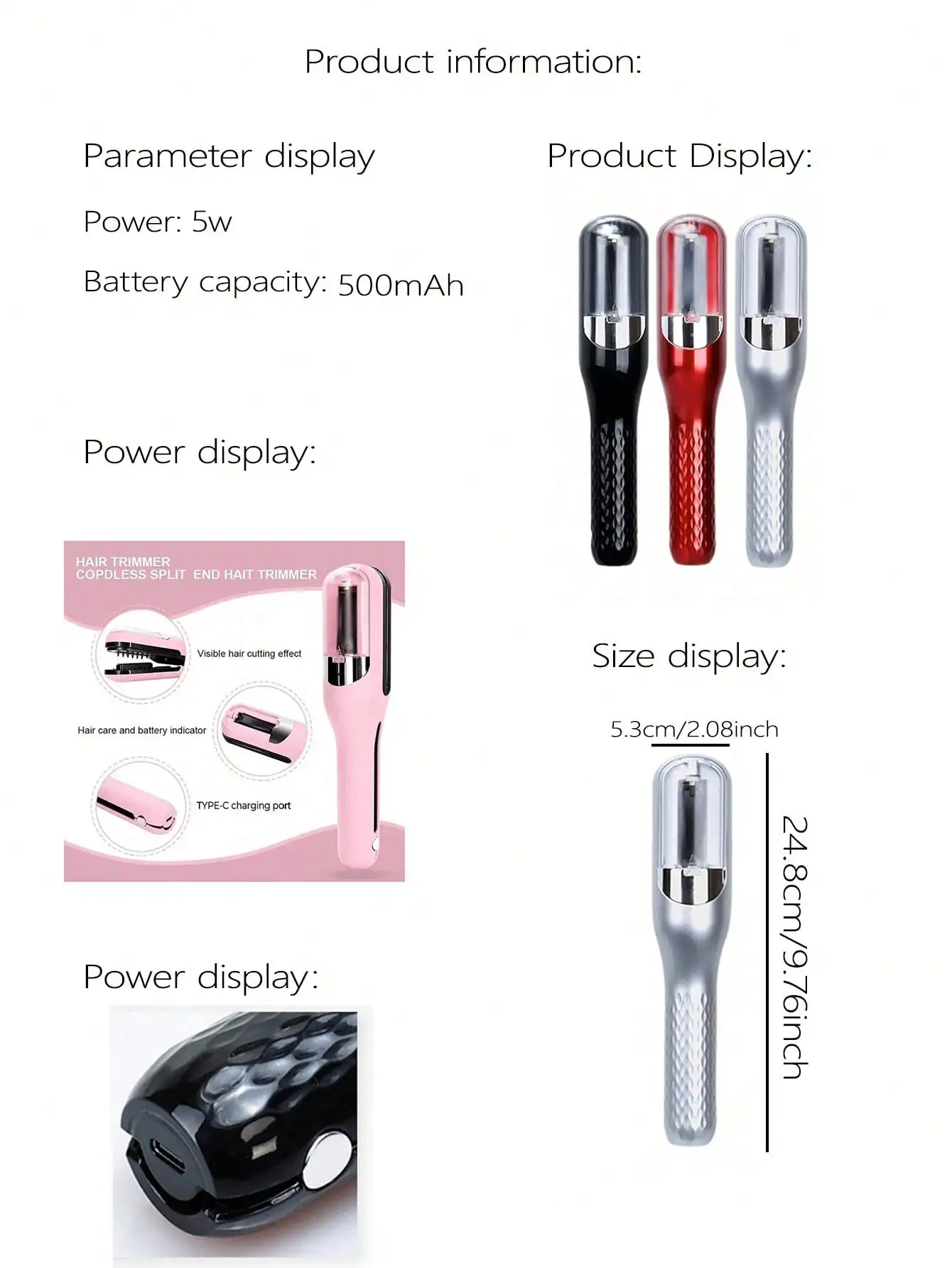 2026 أدوات قص الشعر متعددة الوظائف للنساء، مزيل أطراف مقسمة أوتوماتيكي، قابل لإعادة الشحن #6