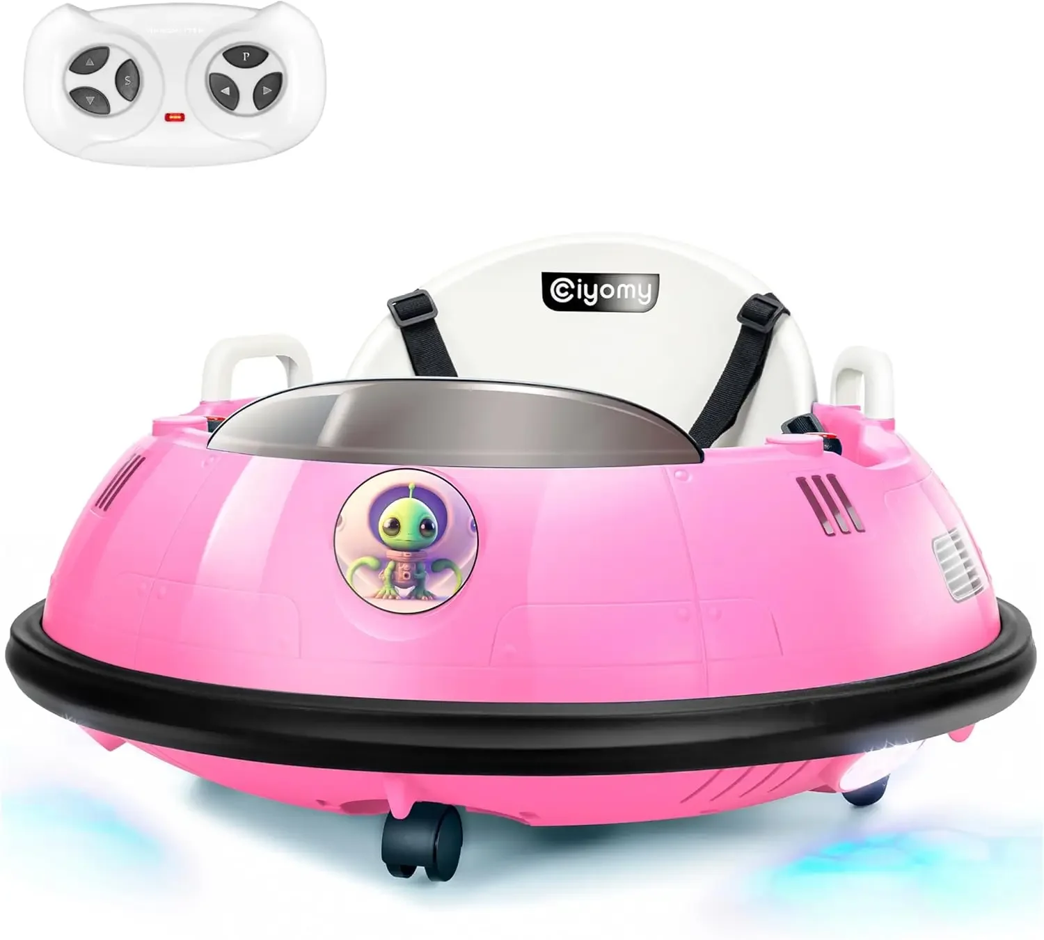 Bumper Car for Kids & Toddlers,Ride On Unique Design UFO Bumping Toy Car Gifts, Manual and Remote Control,3 Speeds,