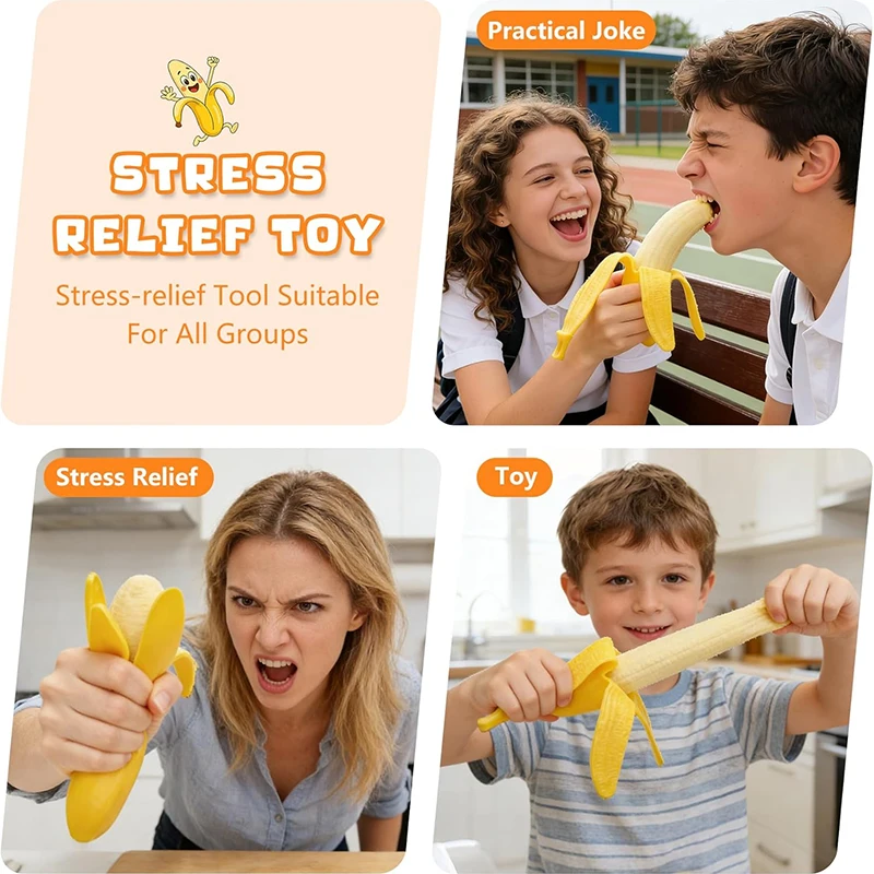 

Super Stretchy Soft Simulation Banana Squishy Fidget Toy Slow Rebound Pinch Squeeze Toy Anti-Anxiety ADHD Stress Relief Venting Sensory Decompression Toy Kids Adults Party Favor Birthday Holiday Gifts Wholesale Dropshipping