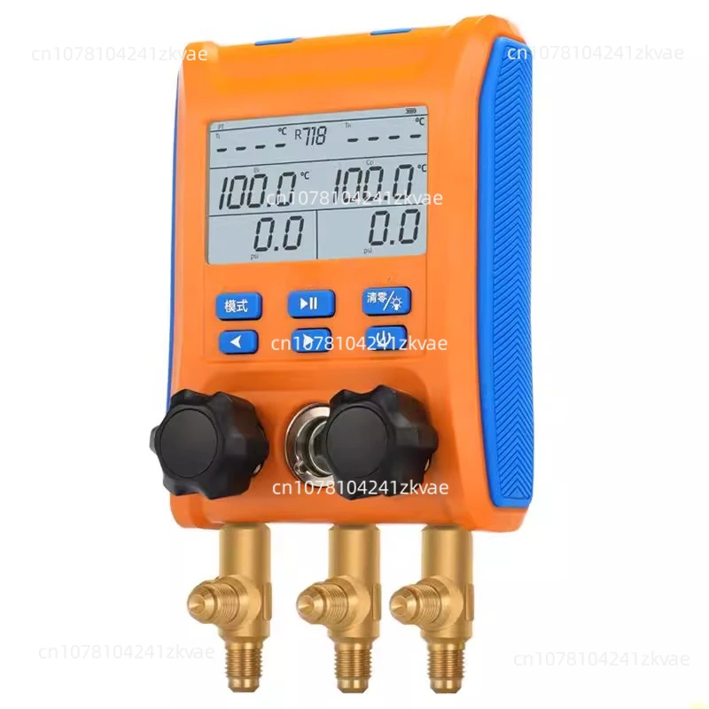 LMG-10W Wireless Digital Manifold Gauge Set Data Logging Refrigerant HVAC Gauges with Hoses, Thermometer Clamps