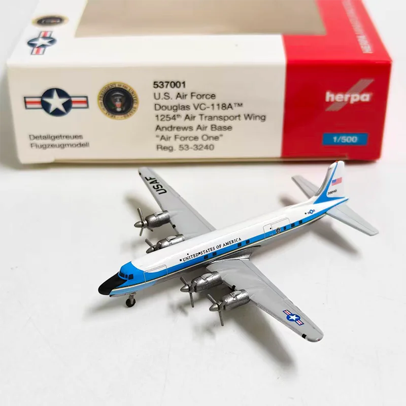 

Модель самолета Herpa Diecast Alloy 1:500 Scale Douglas VC-118A Transport Wing 537001 для коллекций и демонстрации