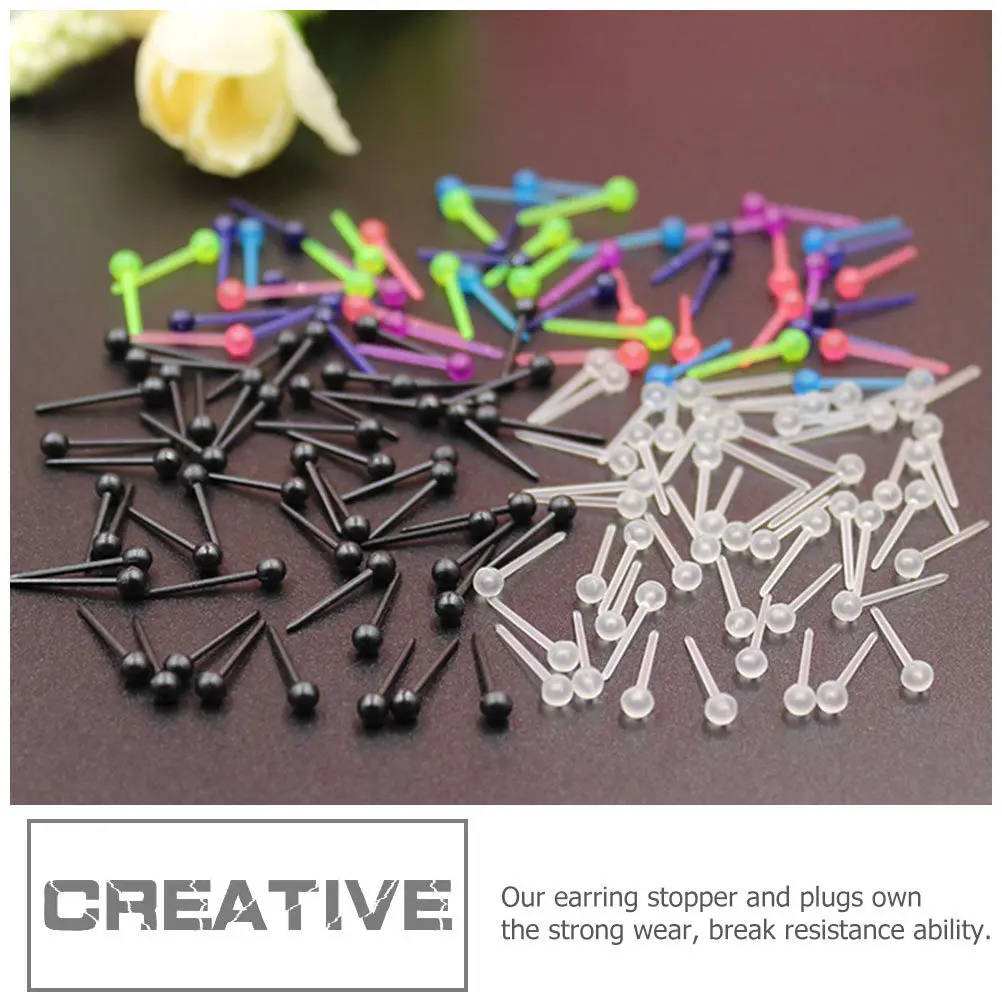 1Set Plastic Earring Plugs Premium Corrosion Resistant Lightweight Ear Protection Earrings DIY Jewelry Supplies Girls Earring - view 2