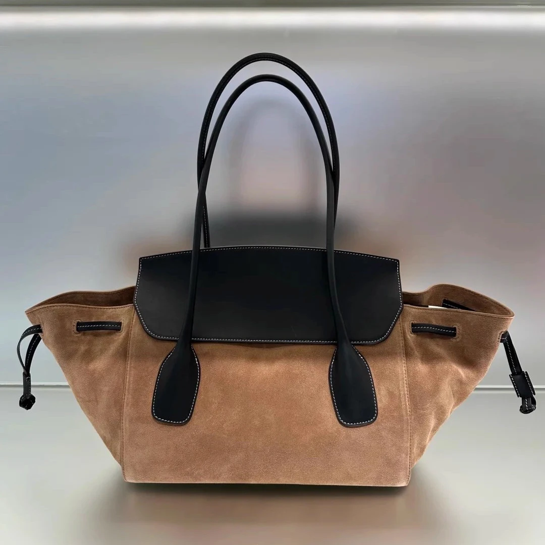 

Winter Autumn New Flannel Leather Tote Shoulder Bag Women Vintage Large Capacity handbag new arrival goods Personalized ladies