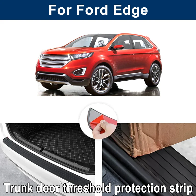 Car Trunk Sill Anti-scratch Guard Strip For Ford Edge - Rear Bumper Rubber Protector Decorative Cover Sticker