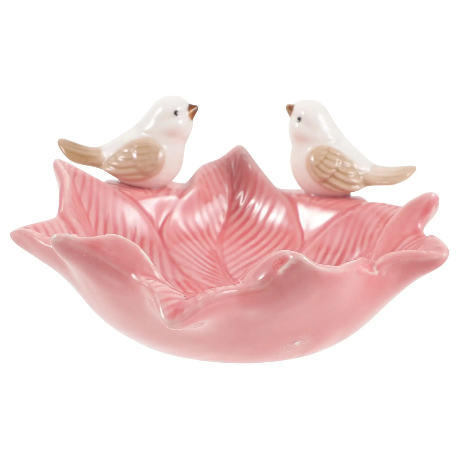 Fashion Pink Jewelry Dish Ceramic Stylish Jewelry Display Plate Jewellery Storage Plate for Bedroom Bathroom Decor