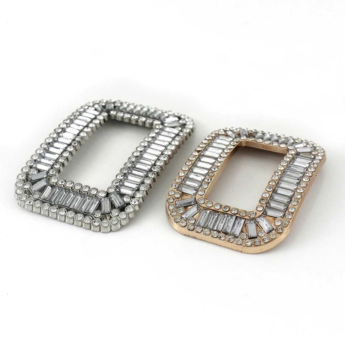 1pair Metal Square Rhinestone clasp buckle conchos Buckles Shoes Bag Purse Hat Decor Hardware DIY Leather Craft Accessory