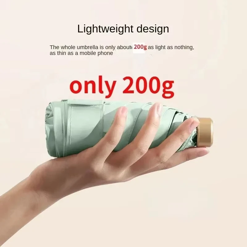 1Pc Diskon 55% Payung Mini Lipat Saku Anti Hujan Vinyl Pelindung UV Ultraviolet Penahan Panas Matahari Payung Saku Kapsul