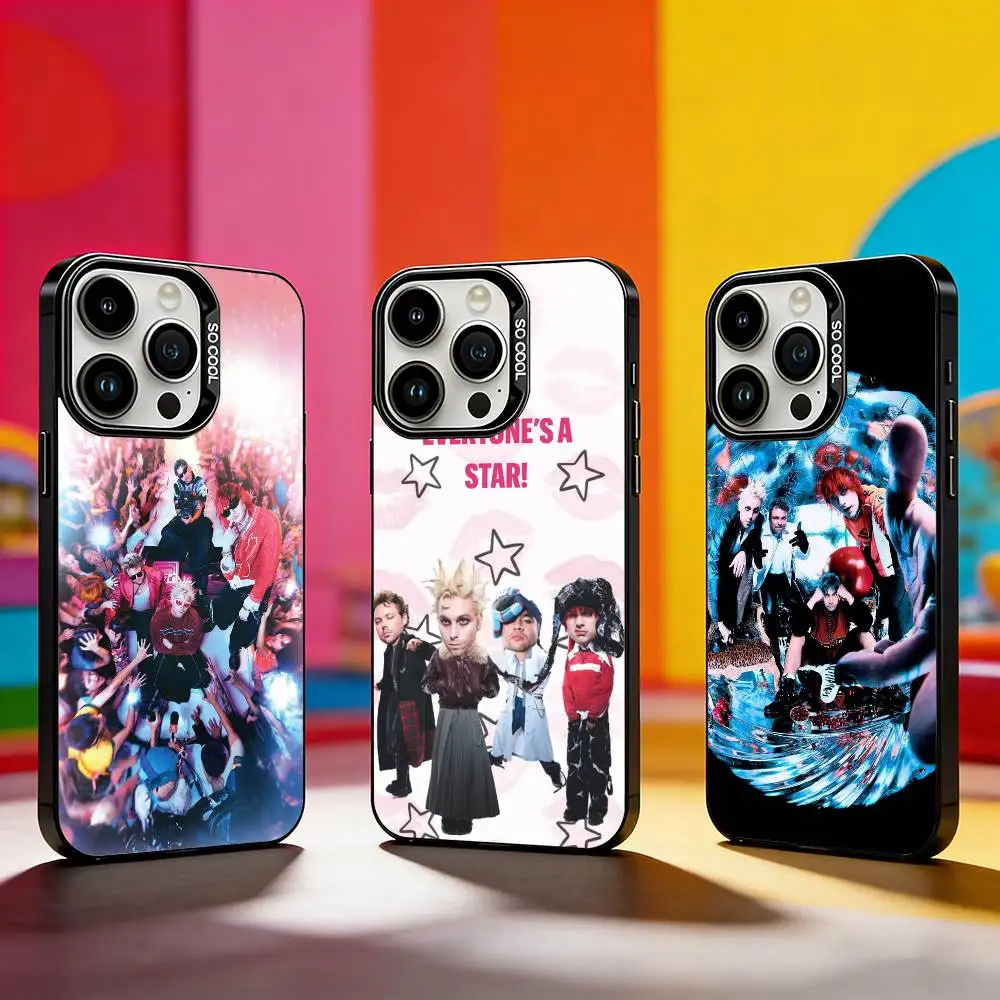

5 Seconds of S-Summers 5SOS Phone Case For iPhone 17,16,15,14,13,12,11 Plus,Pro Max,XS,Colored silver phone case