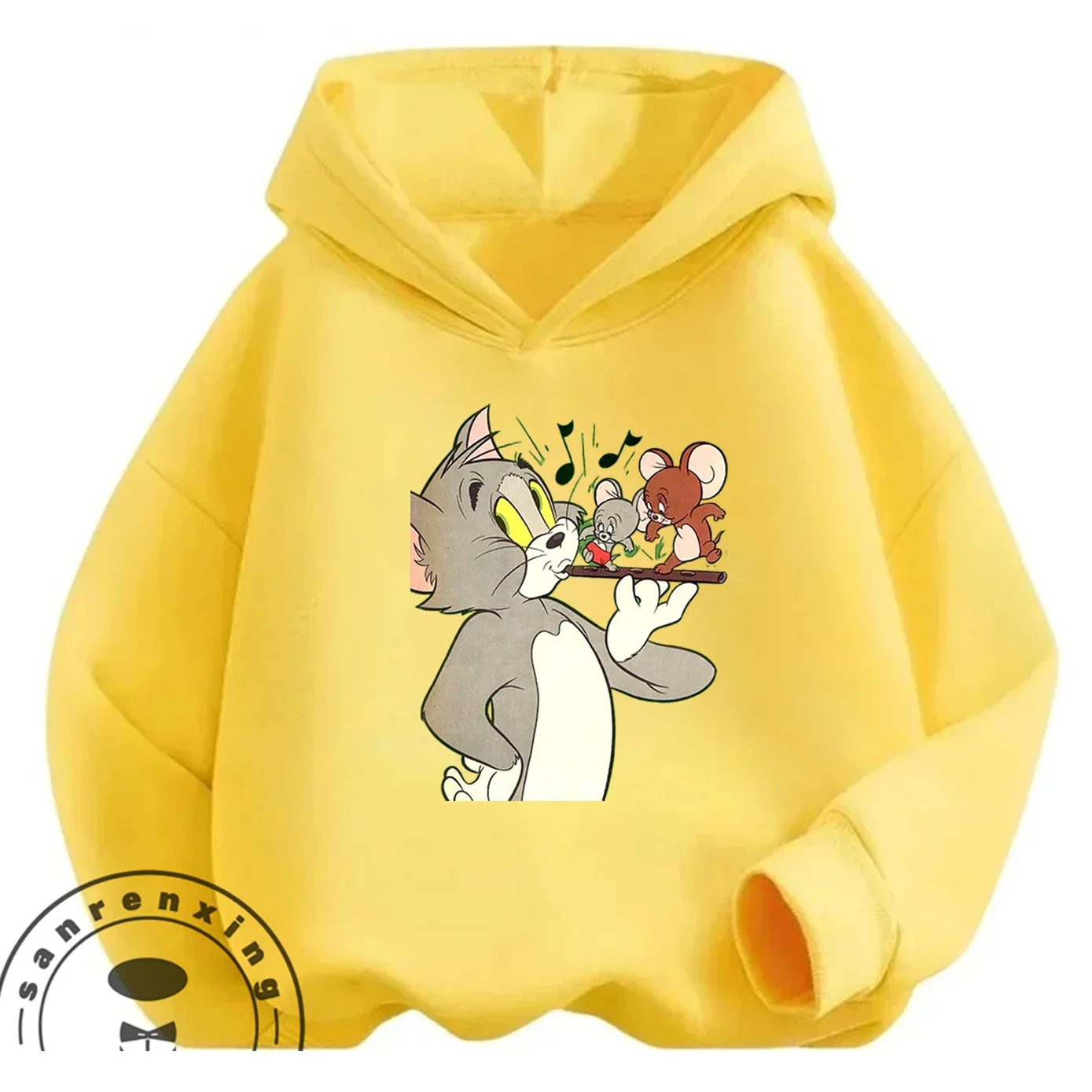 

Unisex Kids Hooded Sweatshirt Tom And Jerry Cute Cartoon Print Minimalist Street Casual Outdoor Tops For Boys Girls 3 14 Years