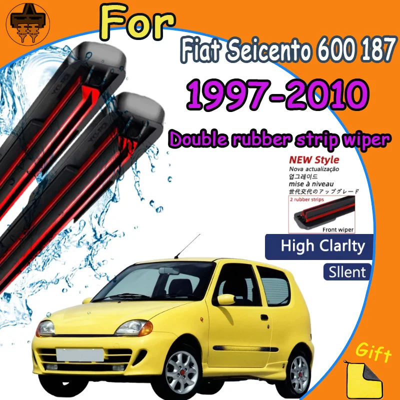 

Front Windshield Wiper Blades 2pcs Windscreen Window Accessories For Fiat Seicento 600 187 1997-2010