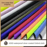 420D Silver Coated Waterproof Fabric Per Meter for Curtain Sunshade Tent Awning Sewing 210D Oxford Cloth Sunscreen Polyester Red