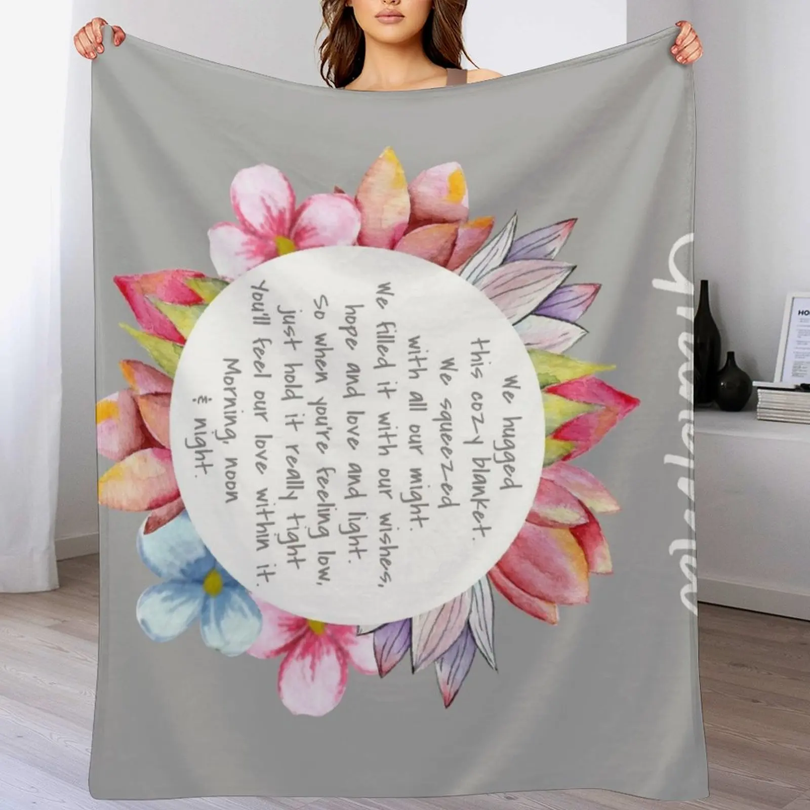 

Grandma Blanket, We Hugged This Gift for Grandma, Gift from Grandchildren Throw Blanket Father’s day blanket gift