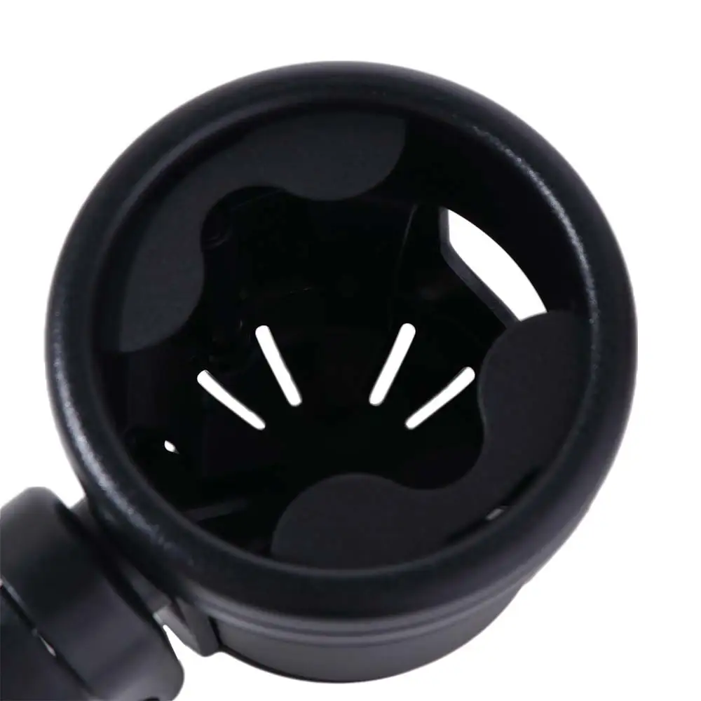 Hands-free Rotating 2 in 1 Stroller Cup Holder Universal Non-slip Mount Stroller Bottle Rack Black Trolley Drinks Holder Bicycle
