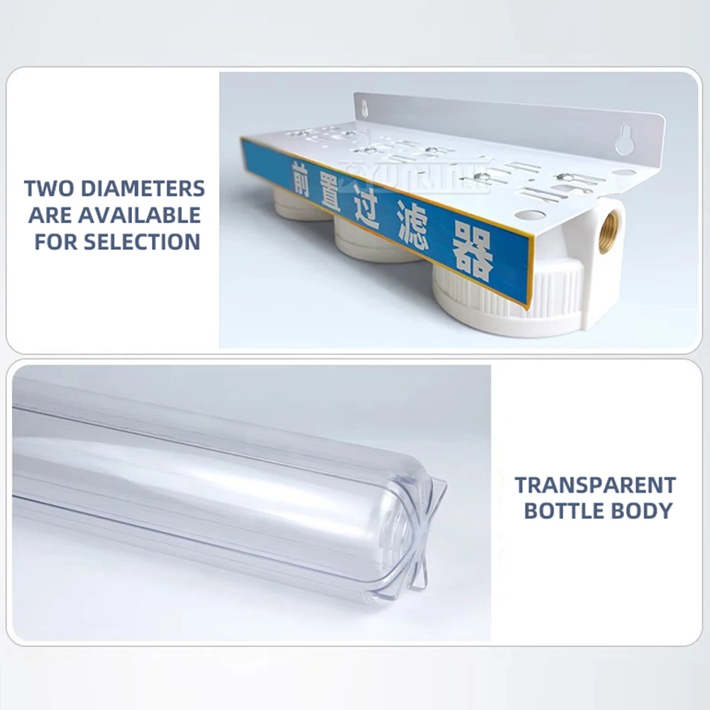 

20-дюймовый трехступенчатый очиститель воды, предварительный фильтр, бытовой утолщенный очиститель с большим расходом De Agua, питьевой