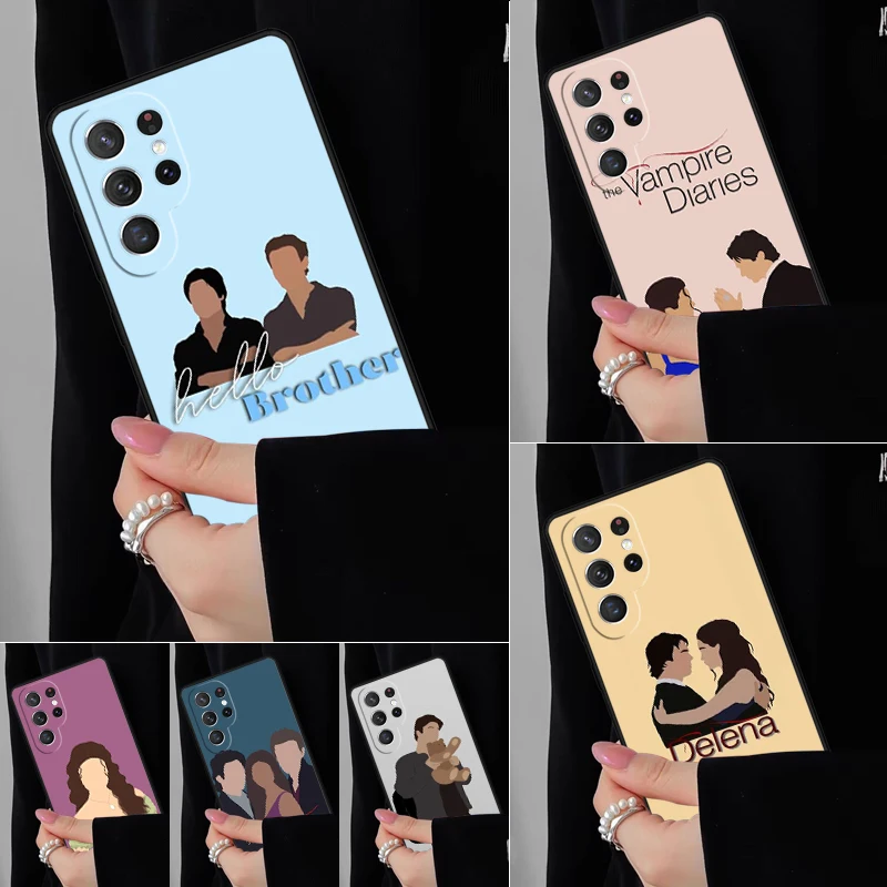 Damon Elena The Vampire Diaries Phone Case For Samsung Galaxy S25 S24FE S23 S22 S21FE S20 S10 Plus Ultra Note20 Cover