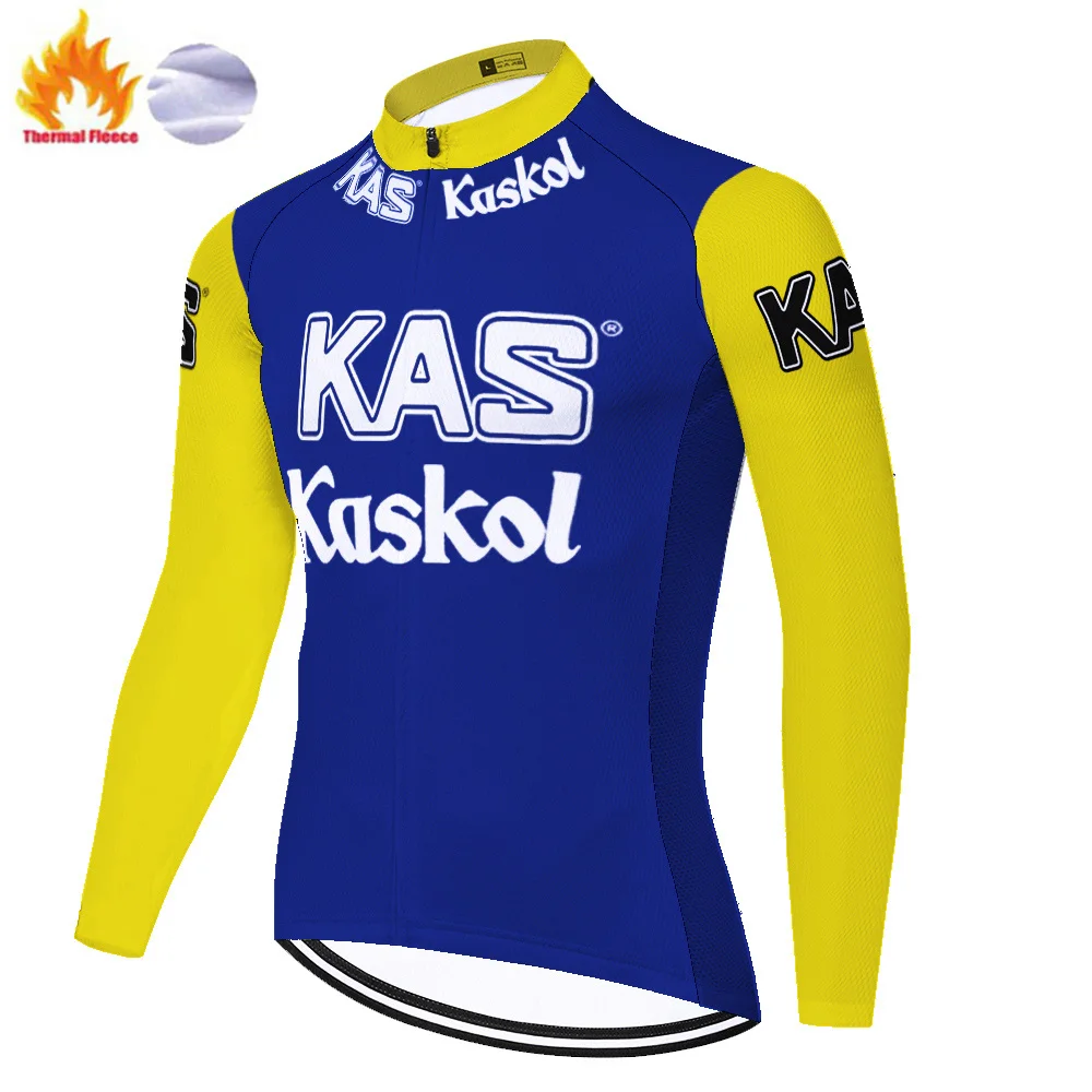 Kas Retro Winter Thermal Fleece Ropa Invierno Camiseta Jersey Camisa Masculina Mallots Ciclismo Hombre Ciclismo Masculino