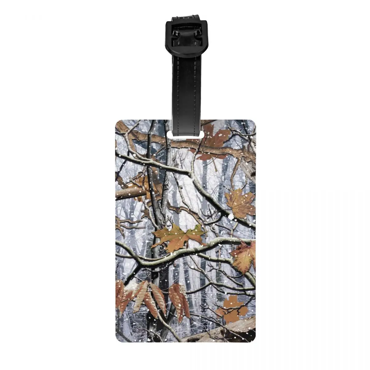 Custom Hunting Camo Tree Camouflage Snow Pattern Luggage Tag Custom Baggage Tags Privacy Cover ID Label