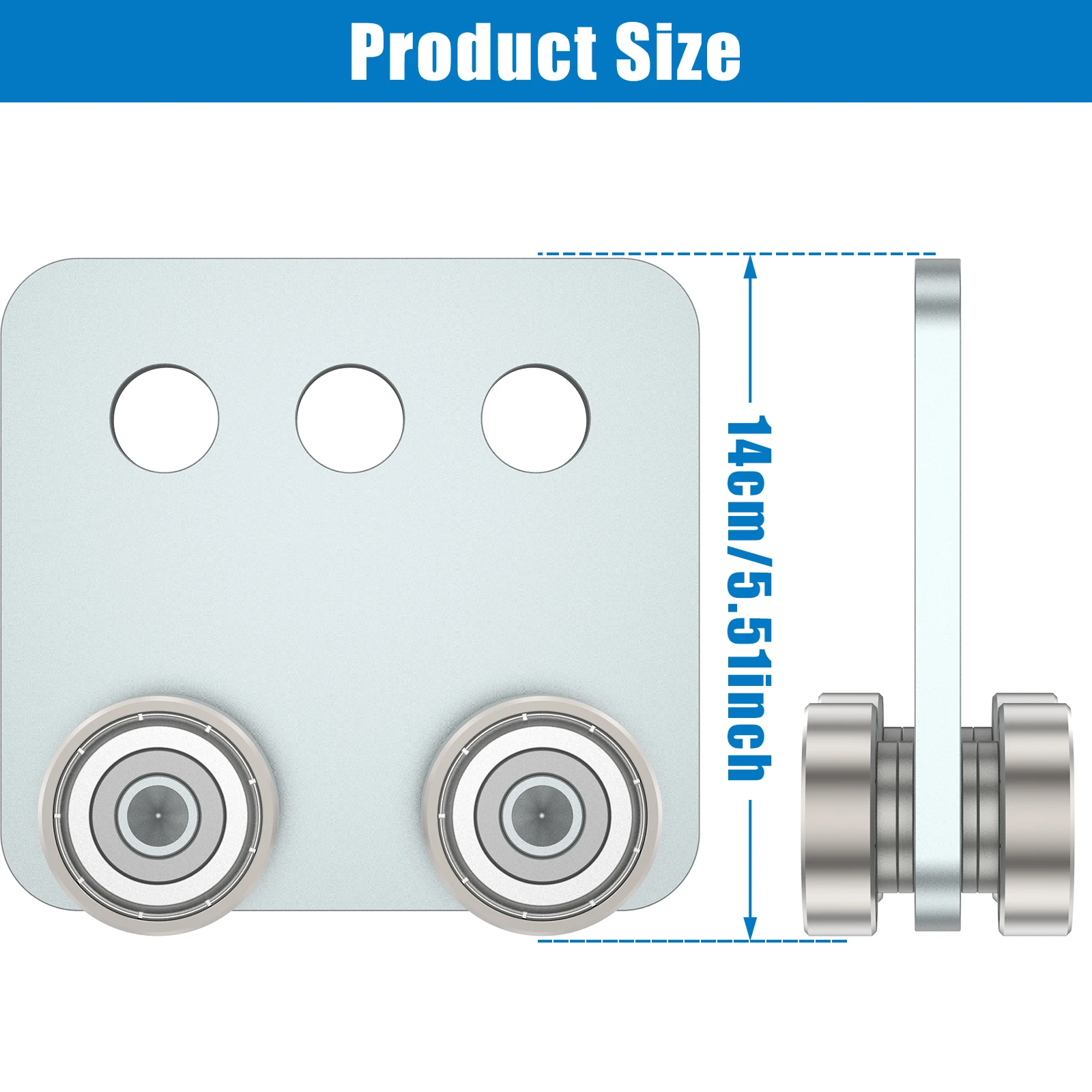 2Pc 4Wheel Trolley Rollers Trolley Assembly Rollers Kit Silent 4Bearings Sliding Door Trolley Roller High Load-Bearing Door Rail