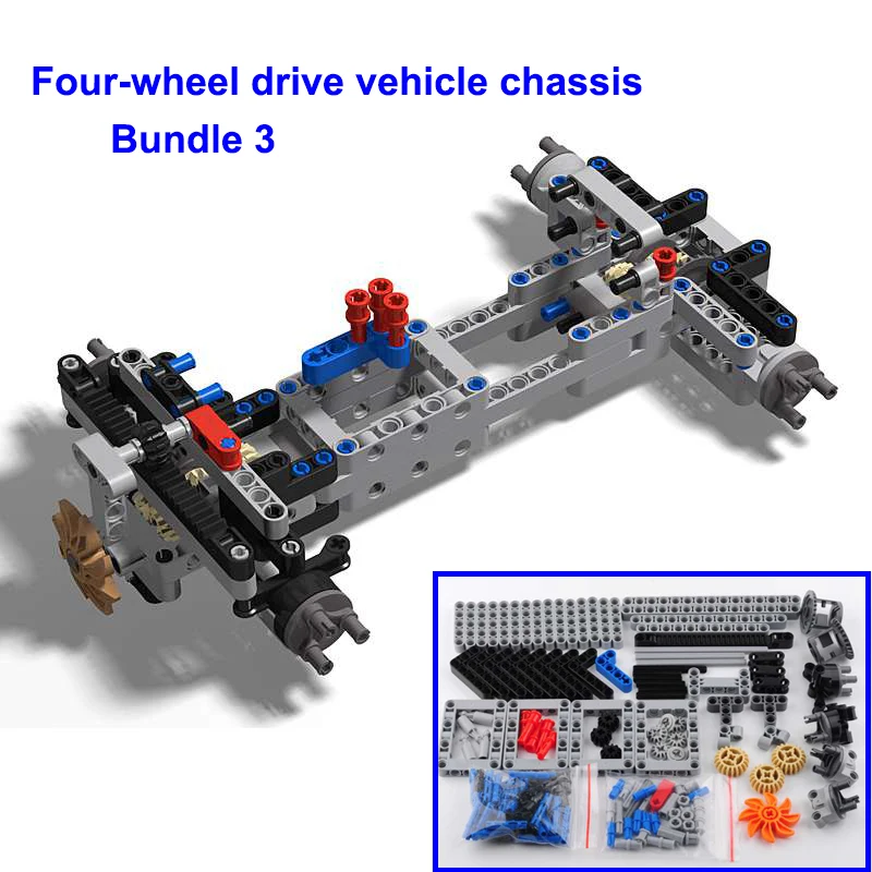 Four-wheel Drive Remote Control Car Motor Power Machinery Group Maker Kit Toy Car Kit Compatible with LEGOed Toy Robots