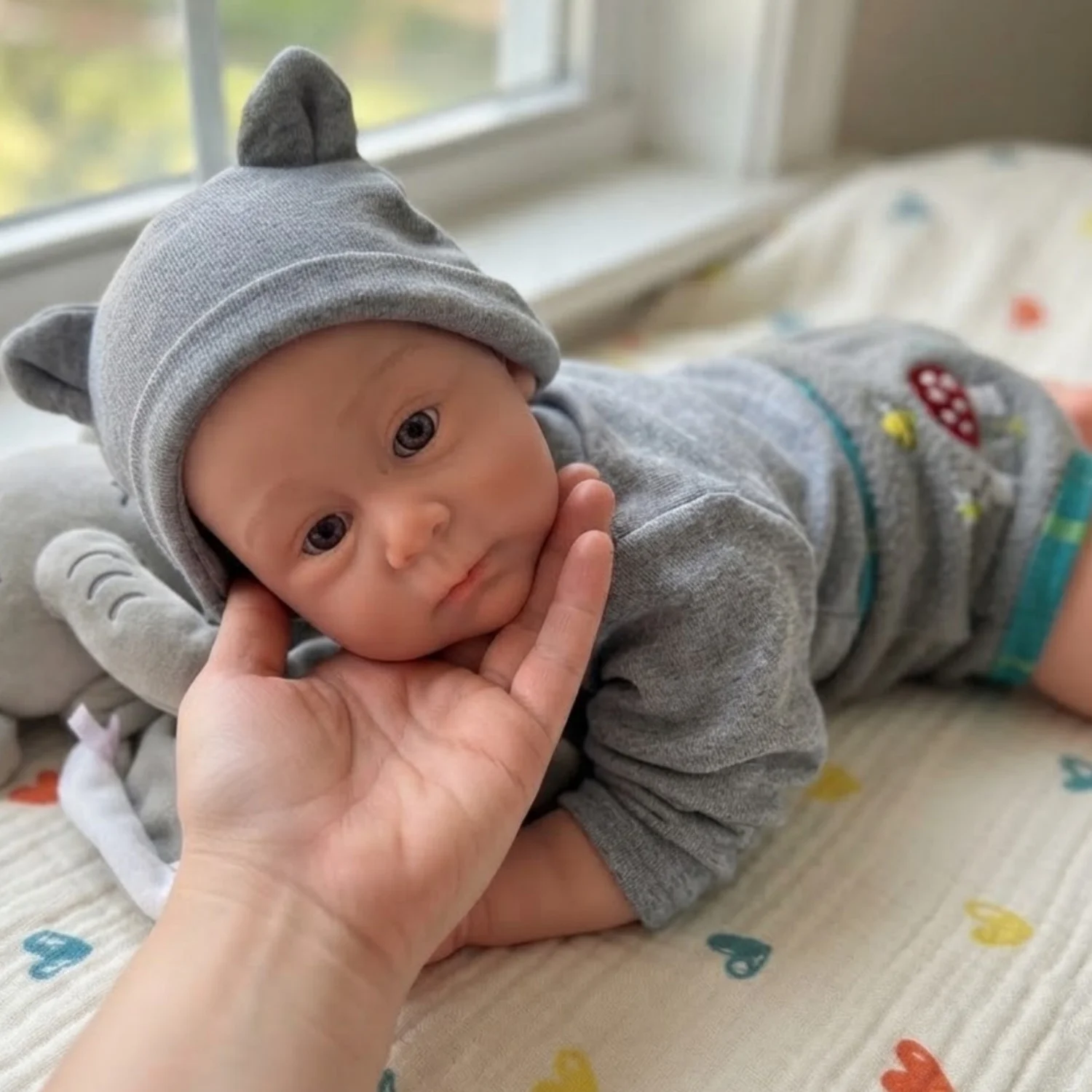 18 Inch Full Silicone Reborn Doll, Anatomically Accurate Realistic Newborn‑Style Collectible Toy Open‑Eyes And Mouth, Ideal Gift