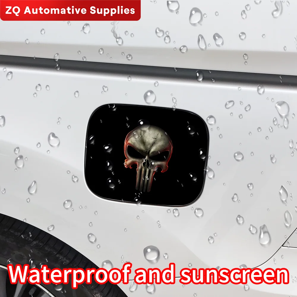 Punisher Skull Car Stickers Car Fuel Tank Cap Sticker Decoration Trim Cover Waterproof Sunscreen Vinyl Decal Accessories