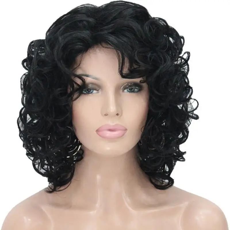 Fluffy More hair volume wig for middle-aged and elderly women with short curly hair is a great item for travel